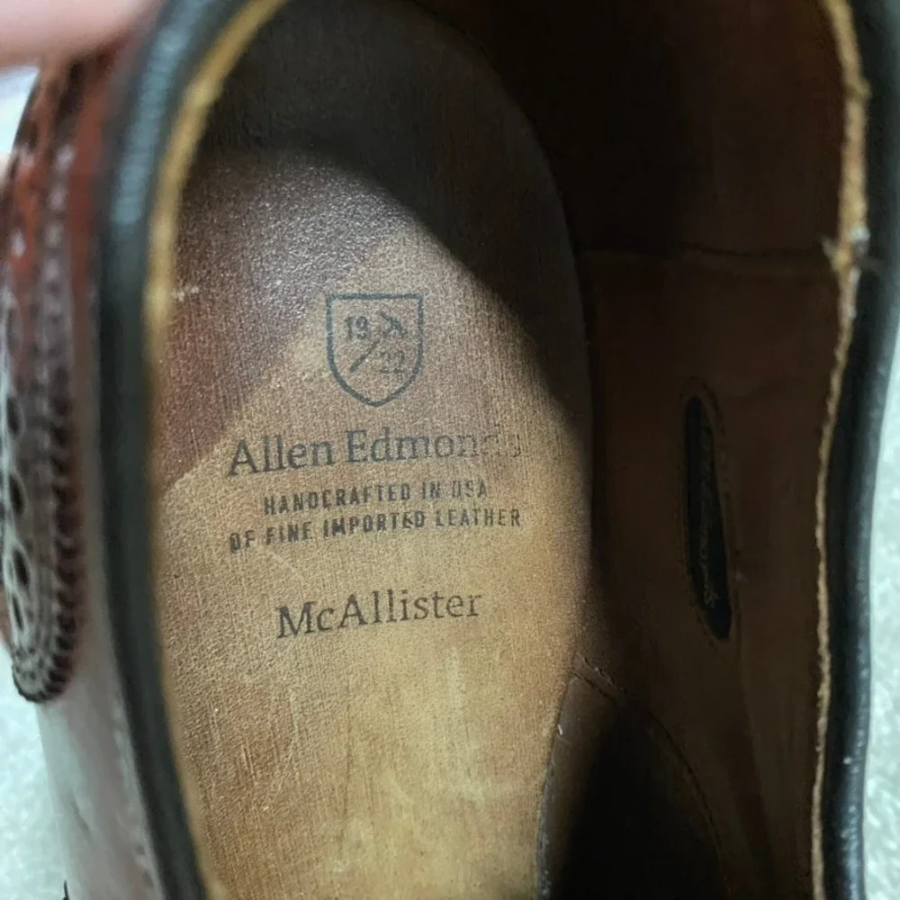 Allen Edmonds Dress Shoes Mens 10 D McAllister Wingtip Oxford Merlot Leather
